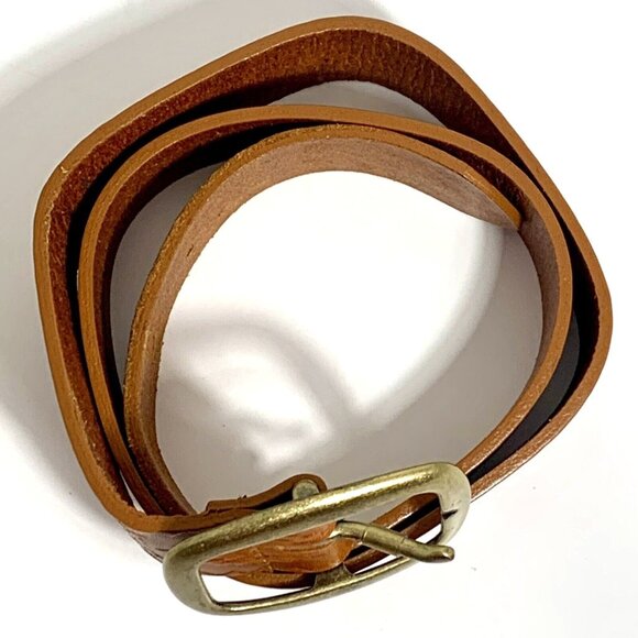Liz Claiborne Southwestern Brown Tooled Genuine Leather Belt - Women's Size M - Picture 2 of 7
